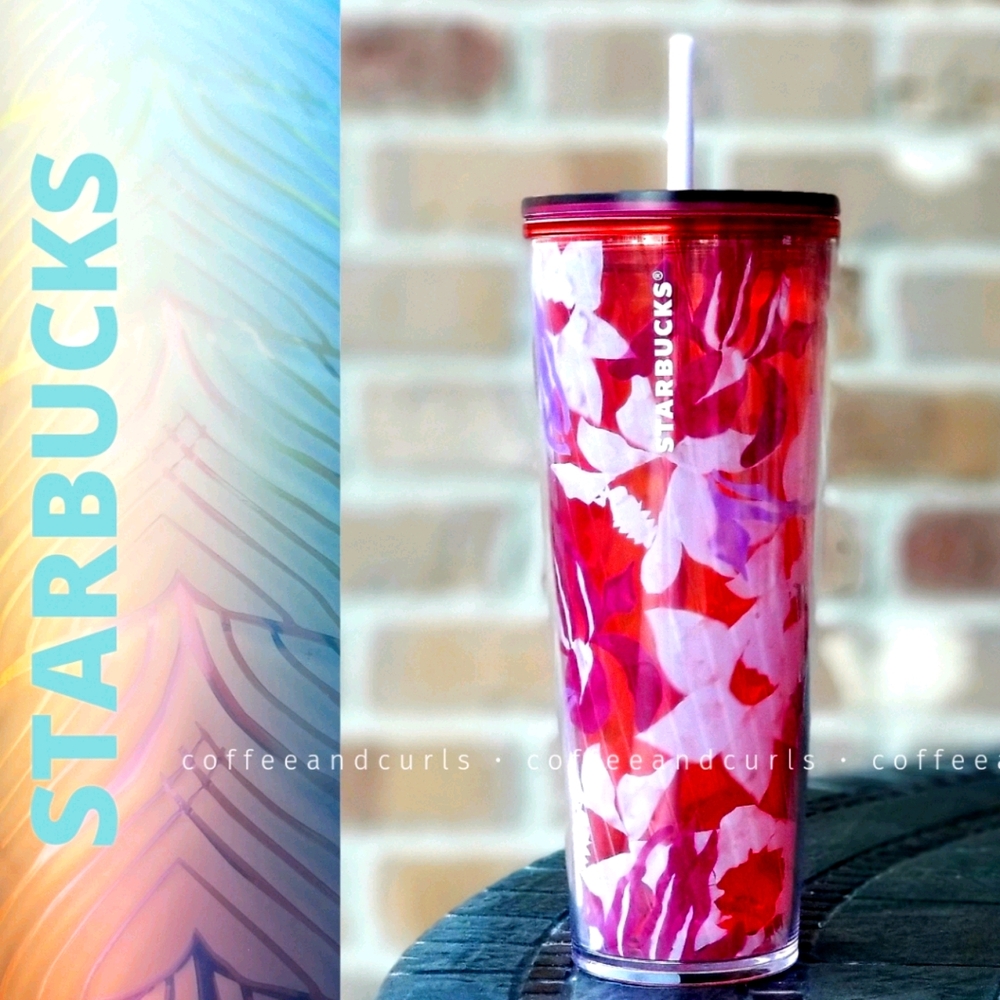 Starbucks Pink Floral Twist Cold Cup 24oz Venti NWT